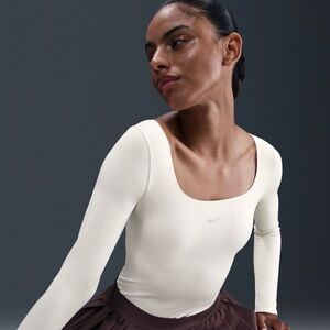 Nike Women's White Long Sleeve Bodysuit
